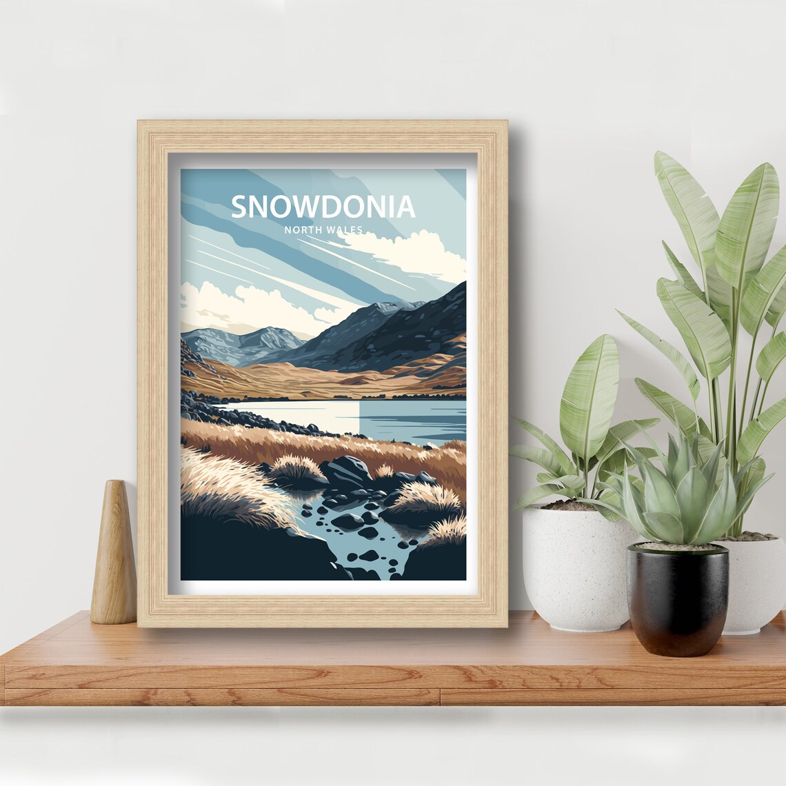 Snowdonia Travel Poster, Mountain Landscape Art Print - Image 4