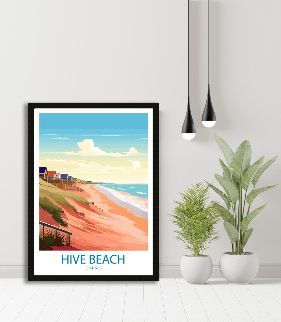 Hive Beach Dorset Sandy Dunes Beach Huts Seaside Retreat Poster - Image 4