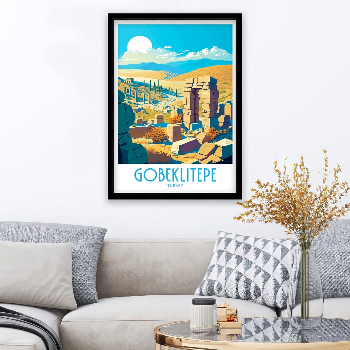 Gobekli Tepe Turkey Ancient Stone Ruins Vintage Travel Poster - Image 3