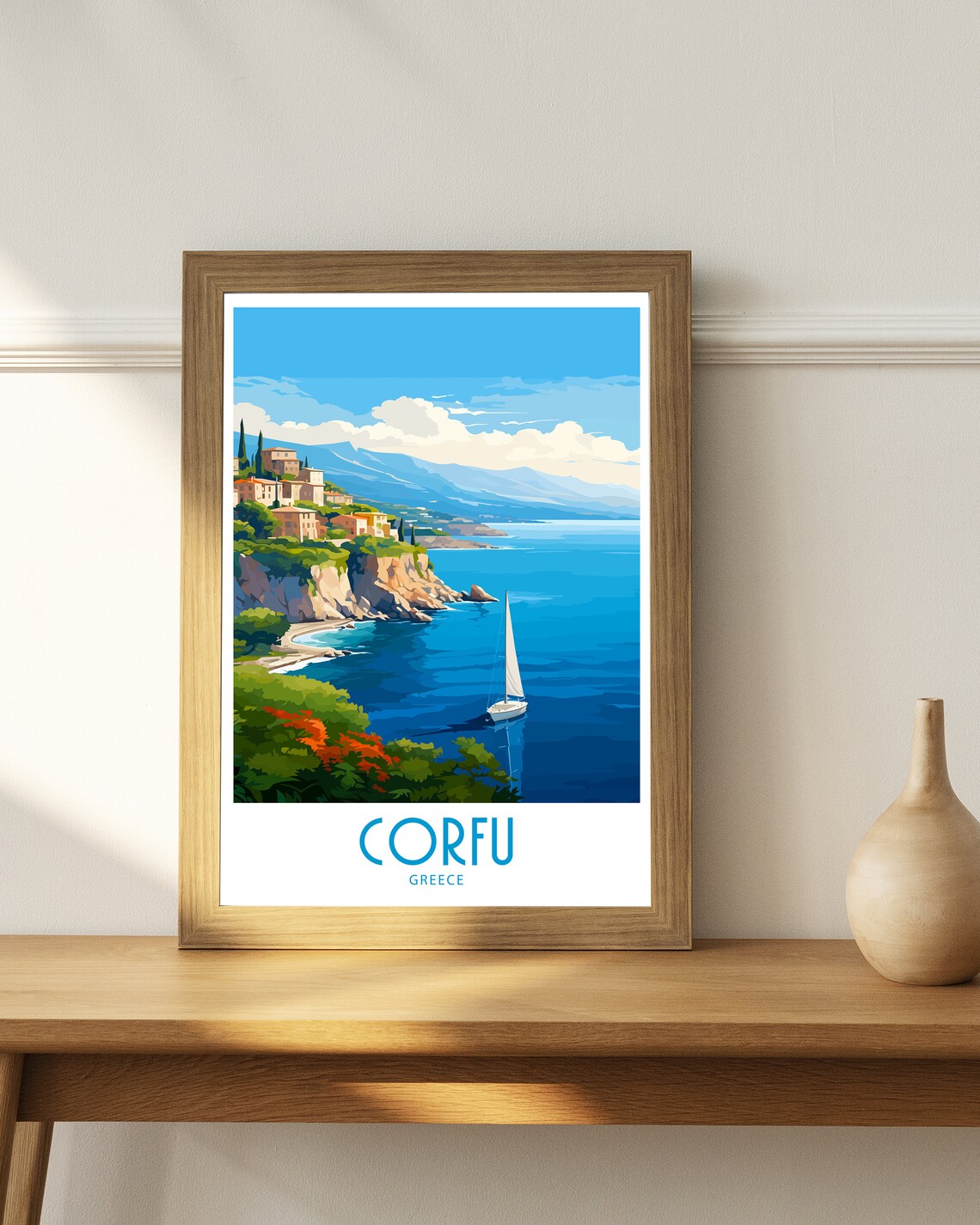 Corfu Greece Travel Poster, Home Decor Art Print - Image 4