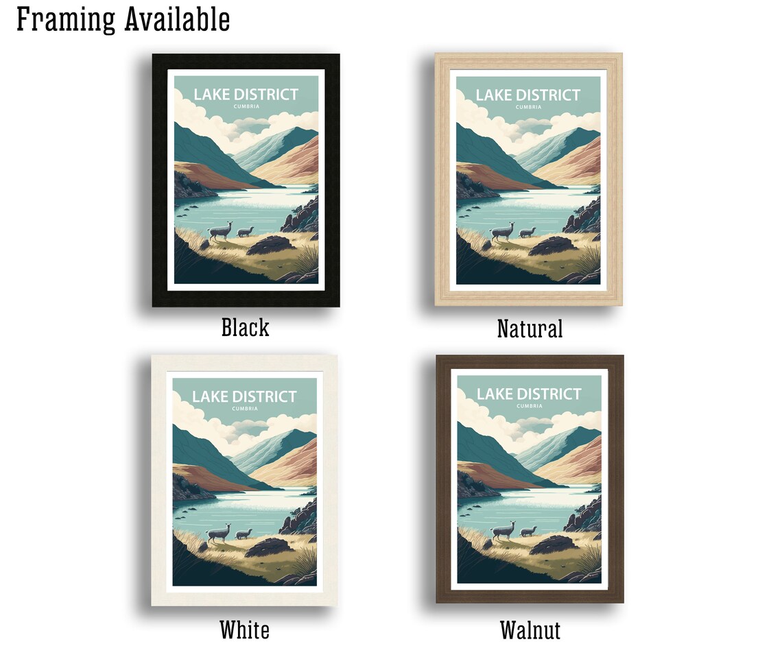 Lake District Travel Poster, Travel Art Print - Image 2