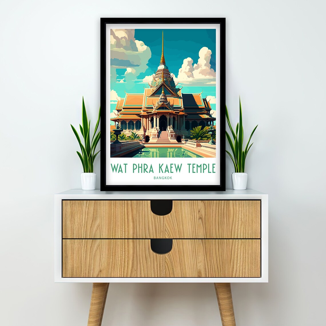 Bangkok Thailand Rooftop View Of Temples And Towers Sunset Poster - Image 2
