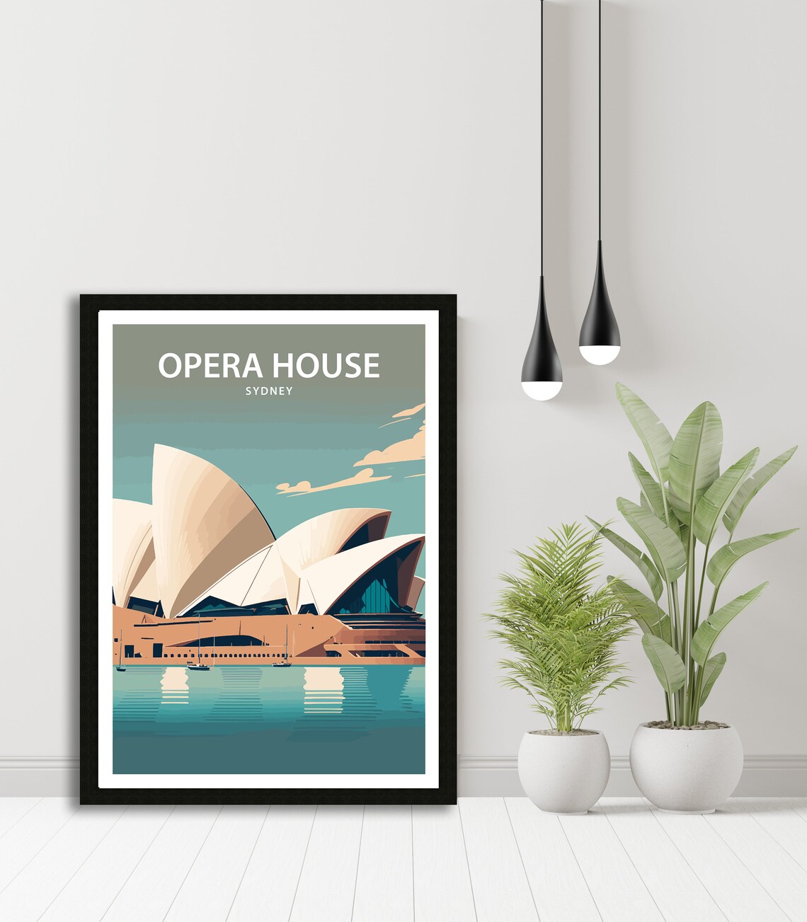 Sydney Opera House Australia Sails Harbour Retro Travel Poster - Image 3