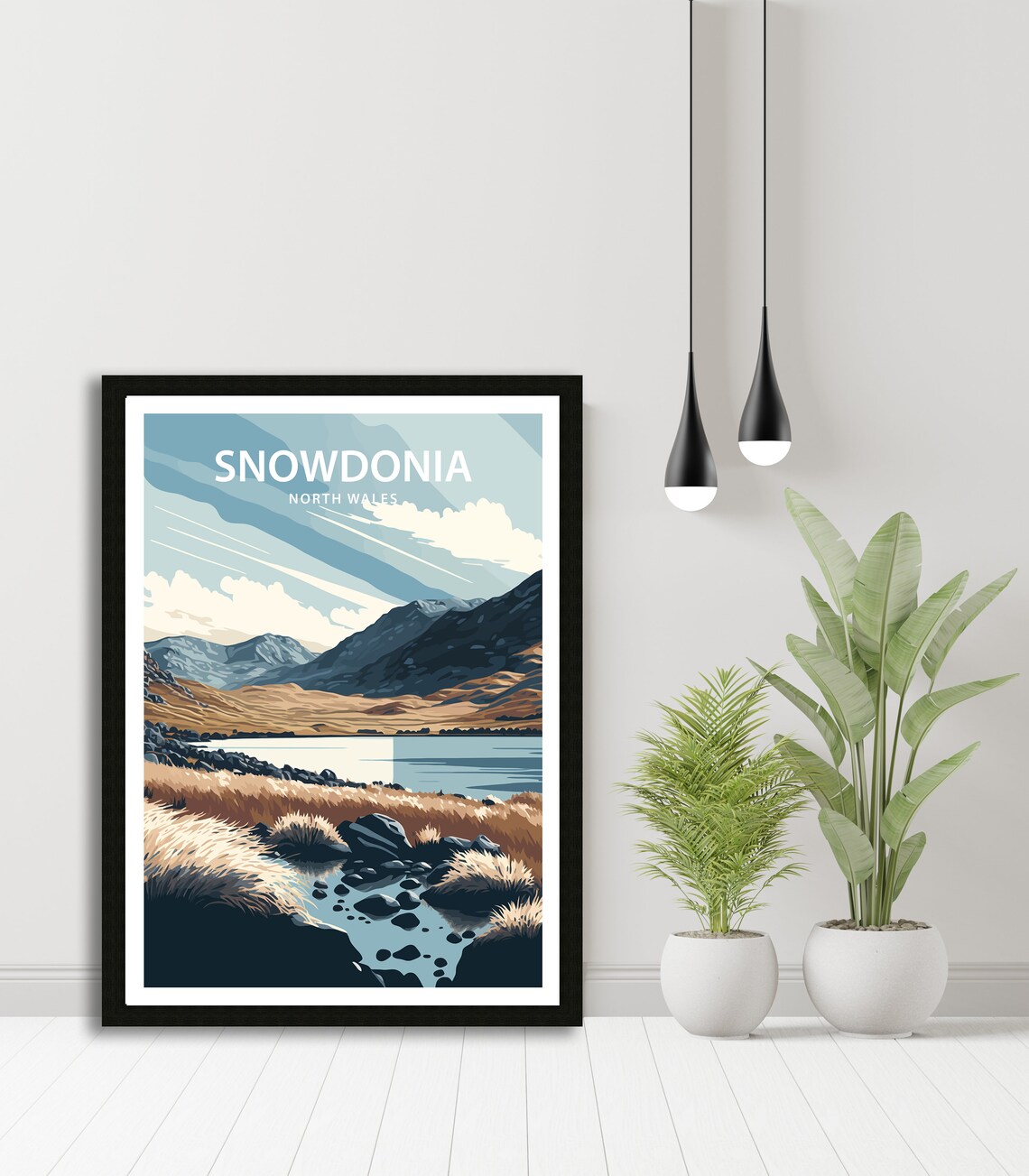 Snowdonia Travel Poster, Mountain Landscape Art Print - Image 3