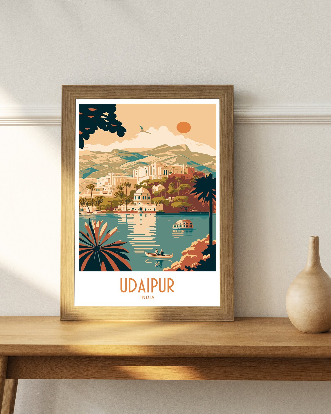 Udaipur India Travel Poster, India City Wall Art - Image 4