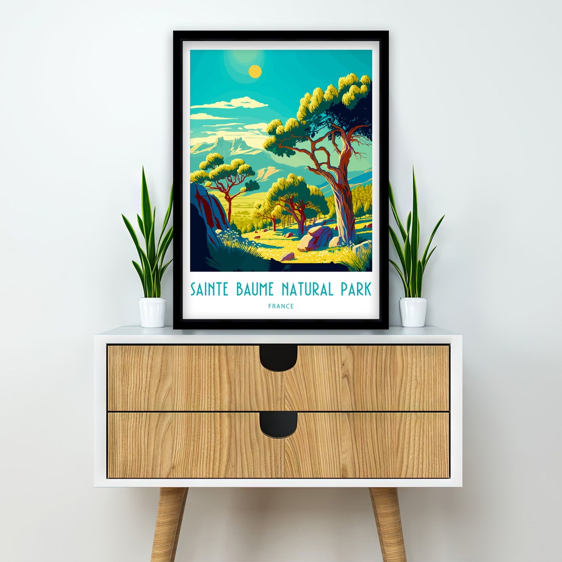Sainte Baume Natural Park France Vintage Pine Forest Travel Poster - Image 2
