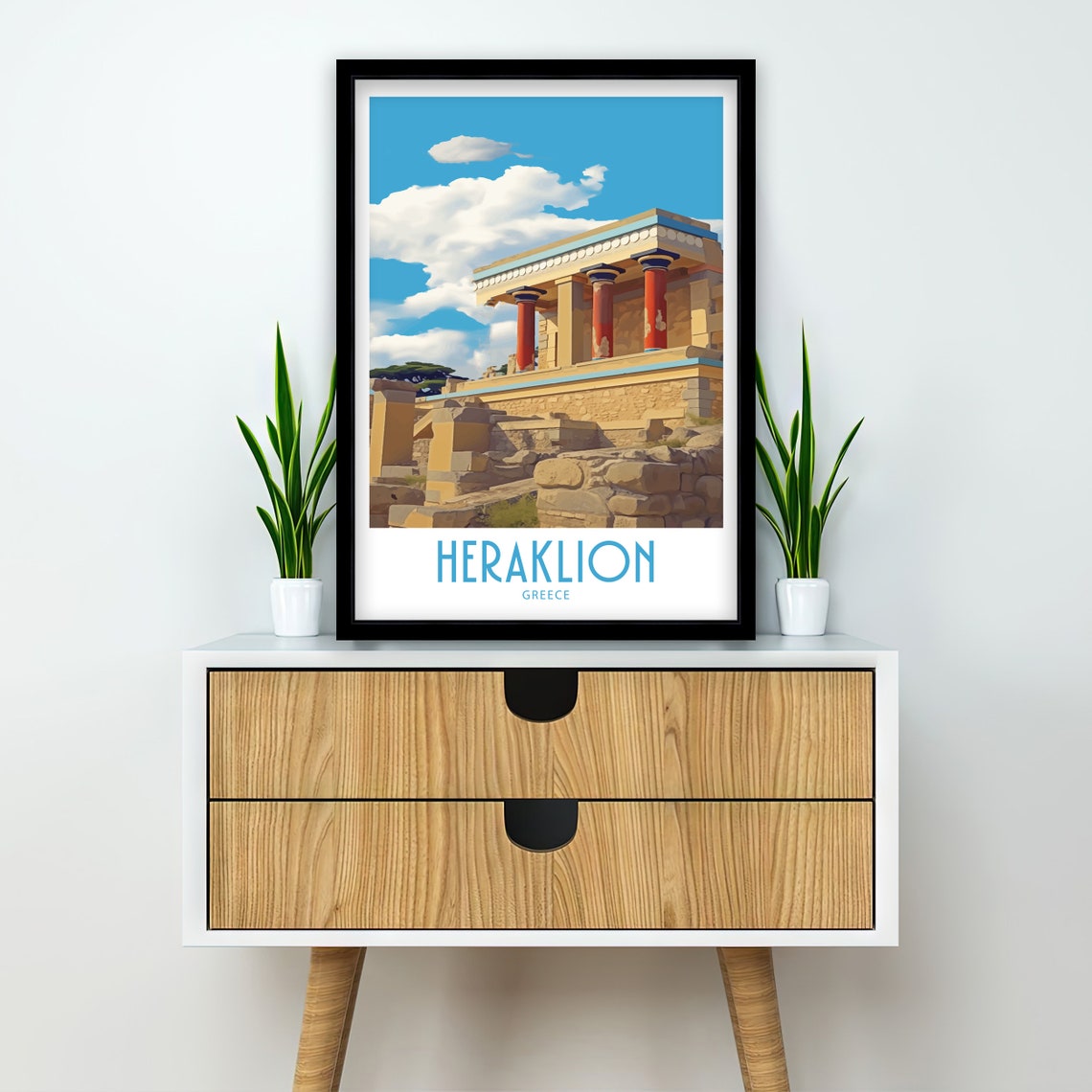 Heraklion Crete Palace of Knossos Ancient Ruins Travel Poster - Image 2