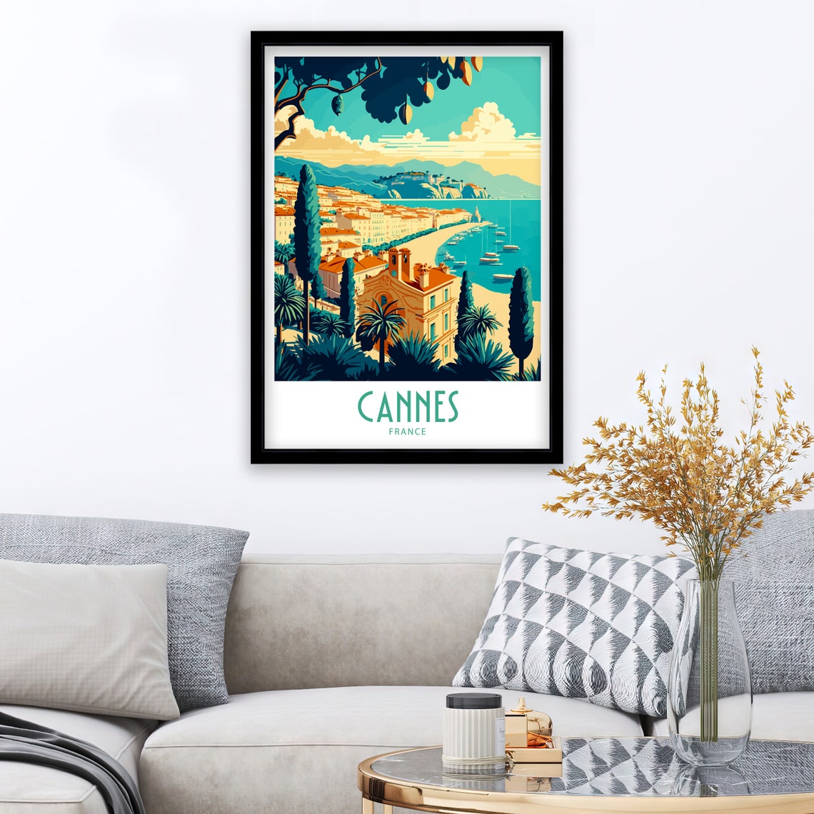 Cannes Travel Print Cannes France Poster Home Dcor Cannes France Art Print Cannes French Room Print Cannes France Wall Decor Cannes Gift - Image 4