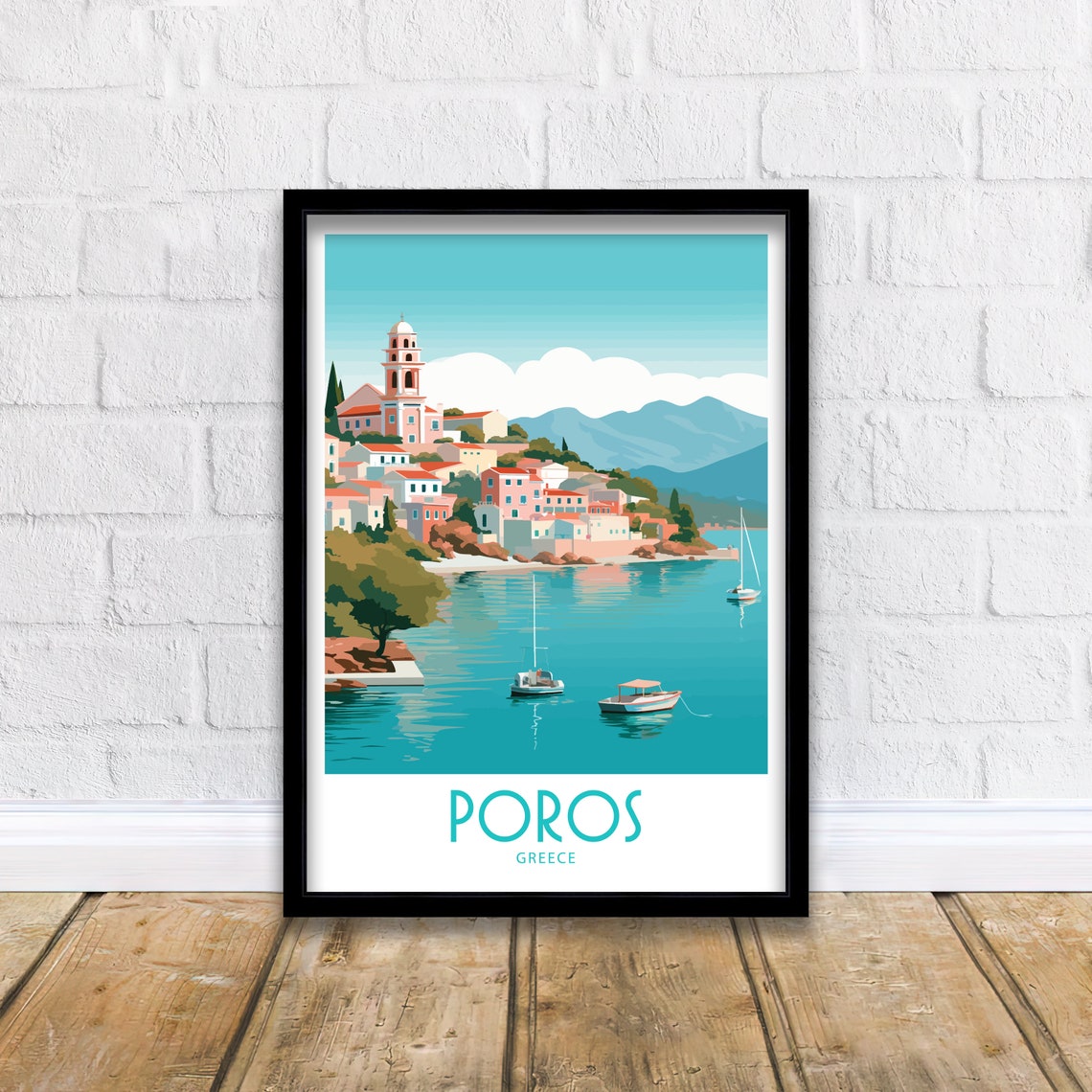 Poros Travel Print Wall Art Poros Wall Hanging Home Dcor Poros Gift Art Lovers Greece Art Lover Gift Poros Wall Dcor Print Poros Print Art