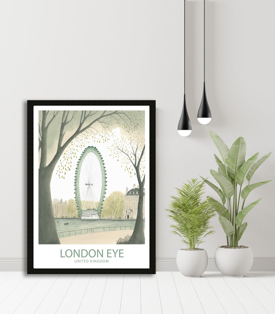 London Eye Art Print London Print London Eye Print Wall Art London Art Print Home Decor London Eye Poster London Eye Poster - Image 4
