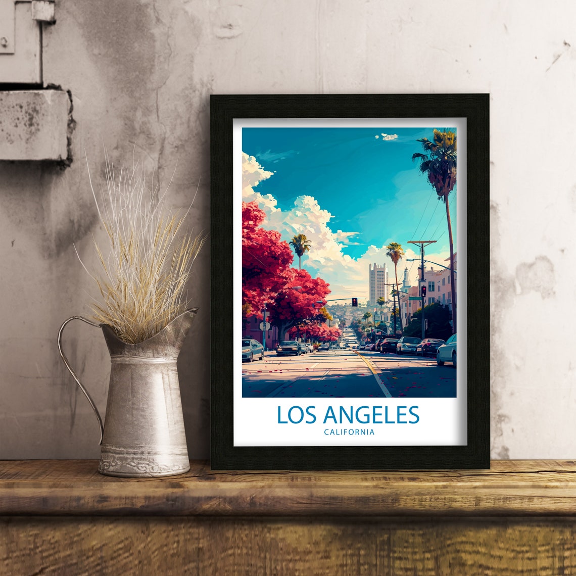 Los Angeles Travel Print Los Angeles Wall Decor California Los Angeles Art La Wall Art California Poster Gift For City Lovers L A Poster Art - Image 6