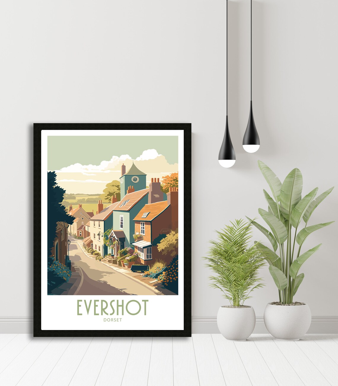Evershot Dorset Old Village Street Scene Vintage Travel Poster - Image 5