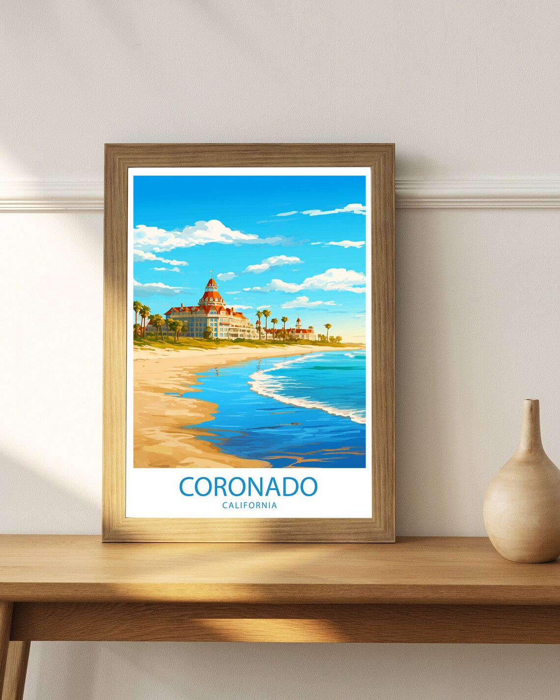 Coronado Beach Travel Poster, California Wall Decor - Image 3