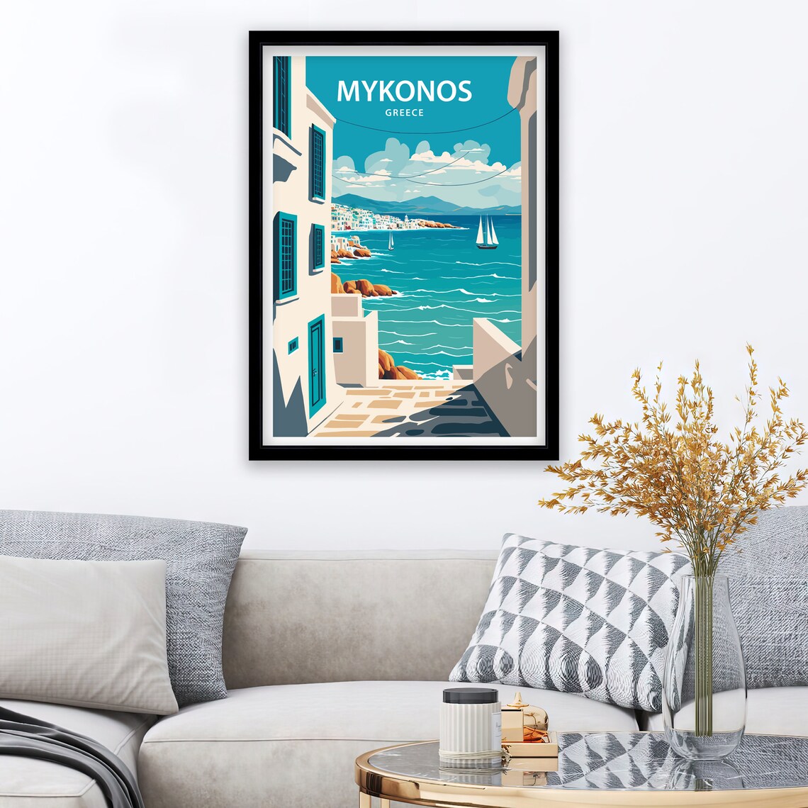 Mykonos Greece Travel Poster - Image 2