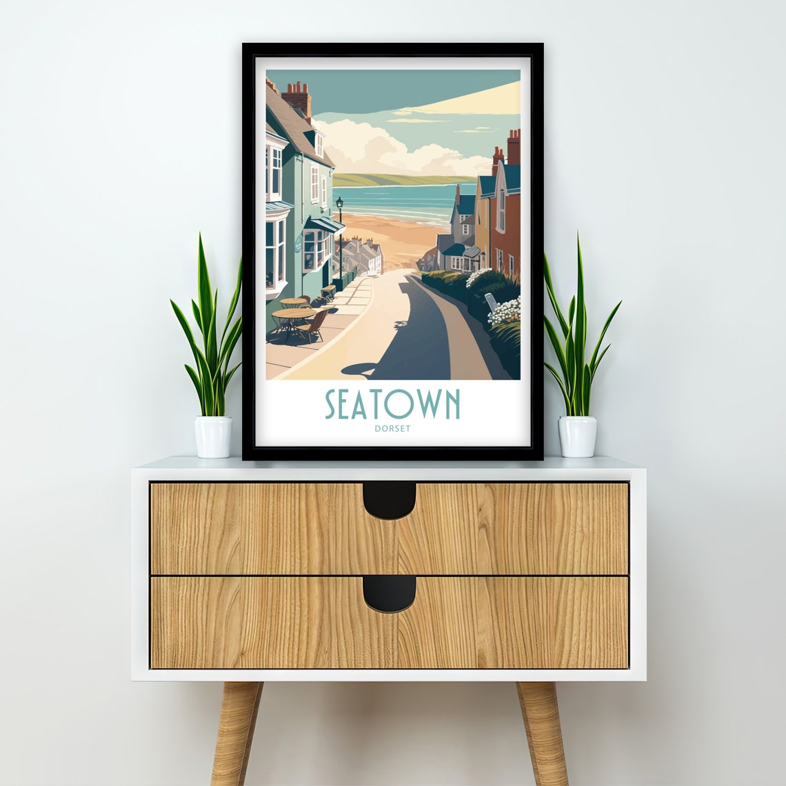 Seatown Travel Print Seatown Home Dcor Seatown Dorset Art Print Seatown Room Print Seatown Dorset Scenic Art Print Seatown Wall Art Print - Image 2