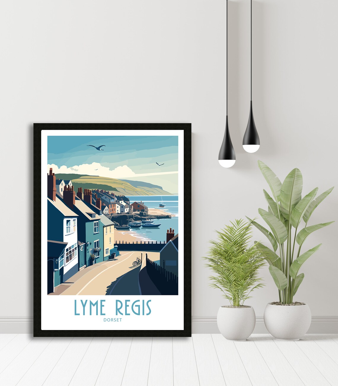 Lyme Regis Travel Poster, Dorset Wall Art Print - Image 5