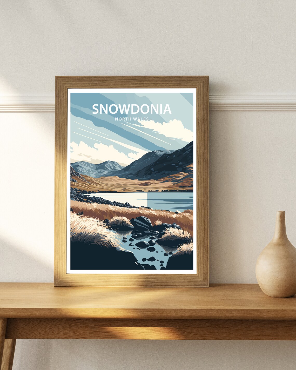 Snowdonia Travel Poster, Mountain Landscape Art Print - Image 2