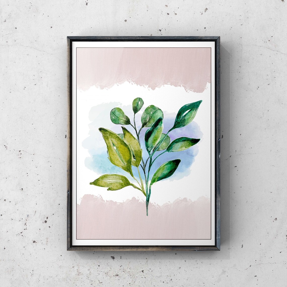 Watercolor Botanical Print - Abstract Greenery