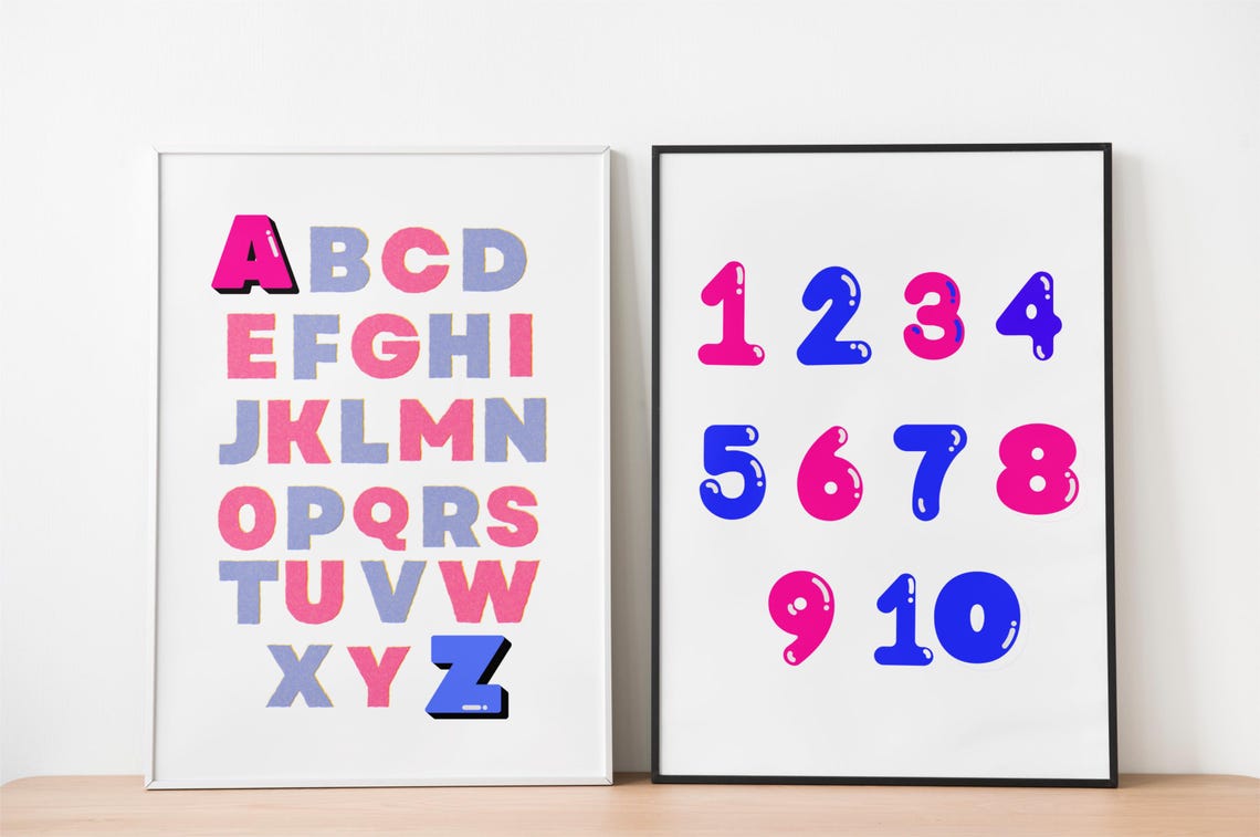 Numbers Poster Educational Wall Art Nursery Wall Art Playroom Poster Classroom Decor Kids Prints - Image 2