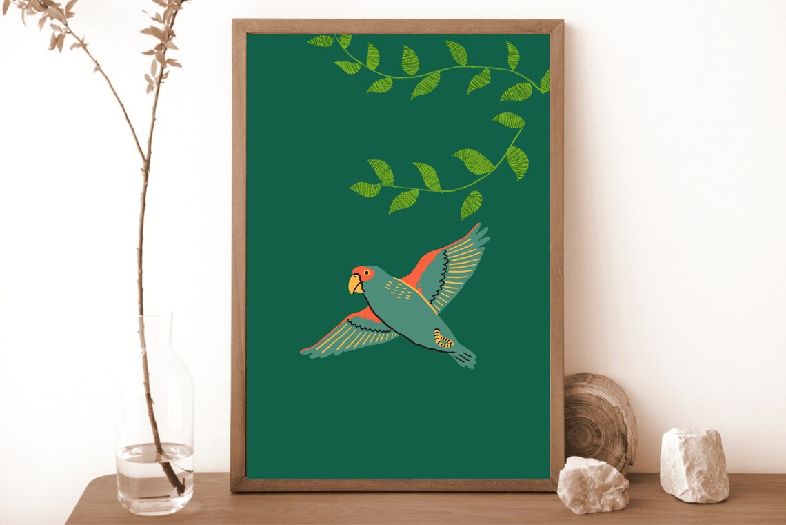 Bird Artwork, Contemporary Abstract Decor - Image 2
