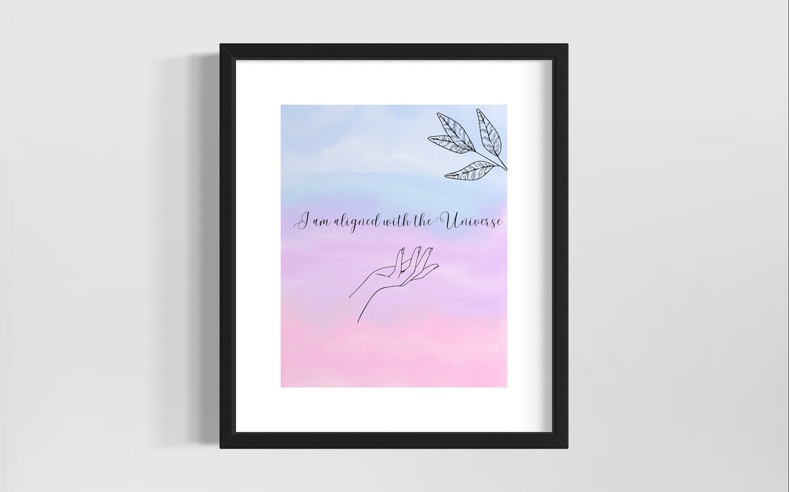 Positive Affirmations Universe Alignment Watercolor