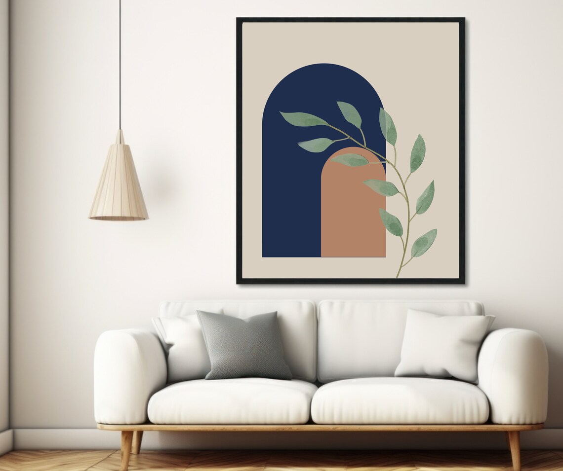 Mid Century Modern Boho Botanical Art Print