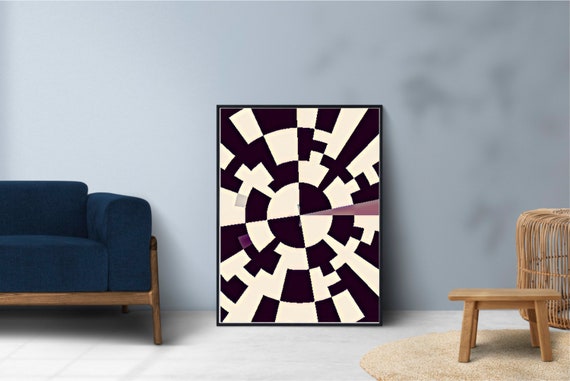 Black And White Abstract Art Modern Wall Art Print Instant Geometric Art Print
