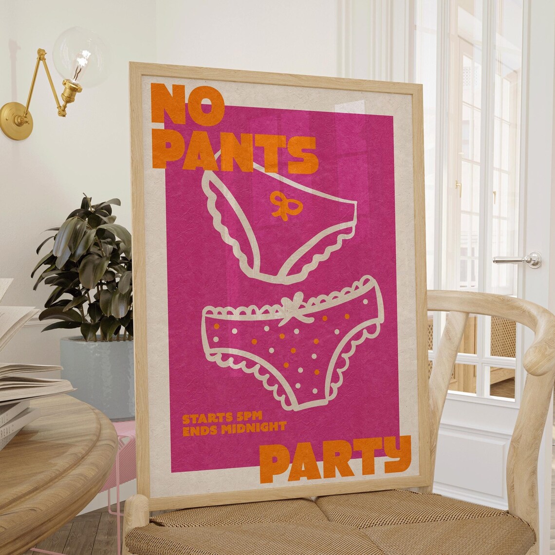 No Pants Party, Fun Bold Bedroom Decor Poster