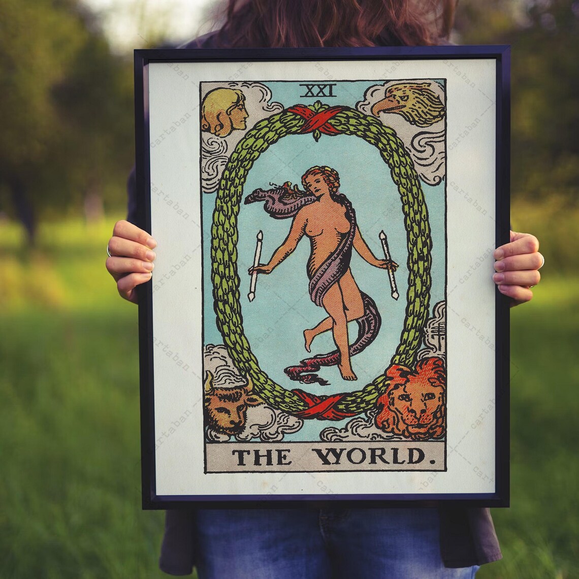 The World XXI Tarot Card Rider Waite Smith Vintage Mystical Wall Art Poster - Image 4