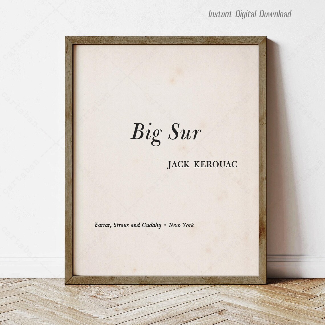 Jack Kerouac Big Sur Novel Title Page Vintage Literary Art Poster