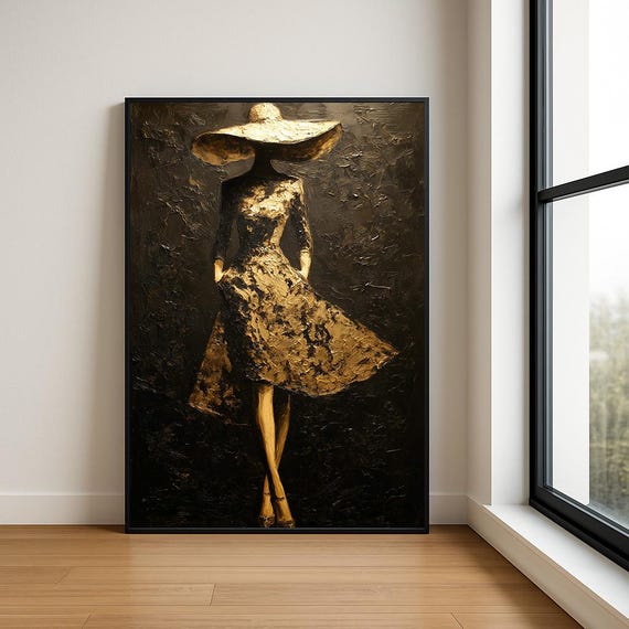 Elegant Lady In Dress Oil Painting Fashion Statement Art Print