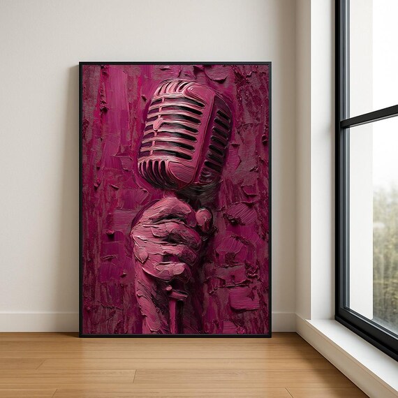Music Lover Wall Art Print Textured Musician Abstract Oil Painting