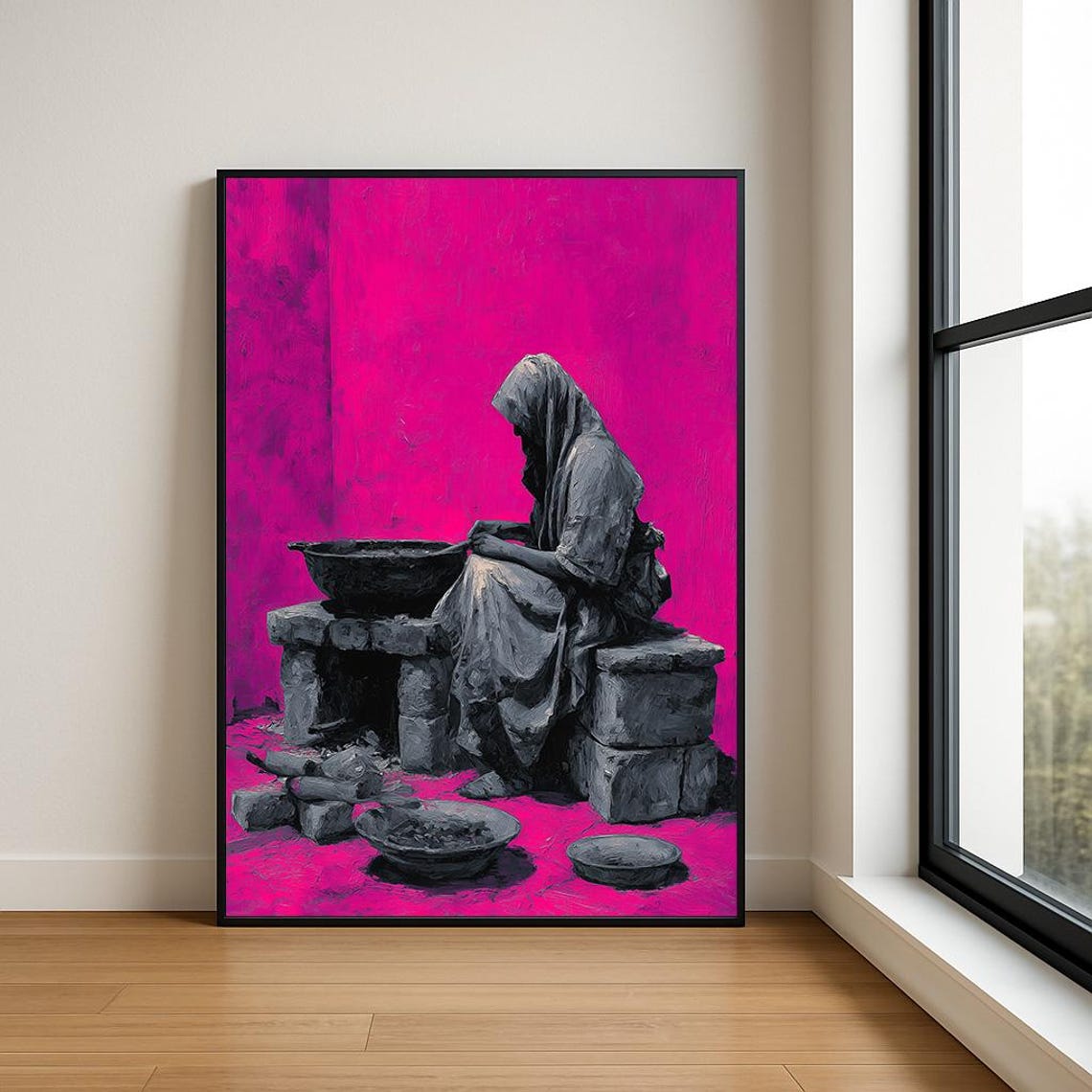 High Resolution Working Woman Oil Painting