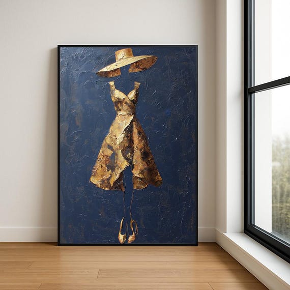 Elegant Lady In Dress Oil Painting Fashion Statement Art Print