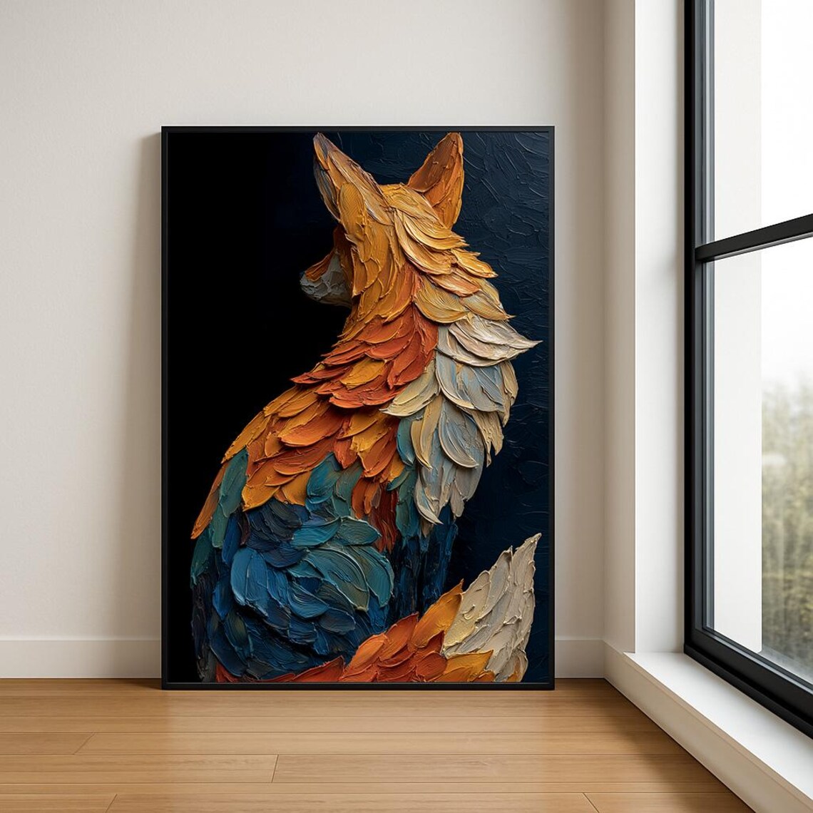 Colorful Fox Art Print High Resolution Animal Wall