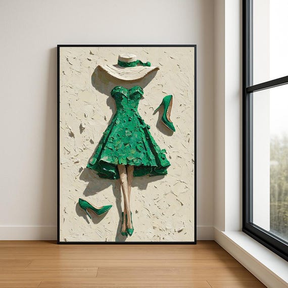Elegant Lady In Dress Oil Painting Fashion Statement Art Print