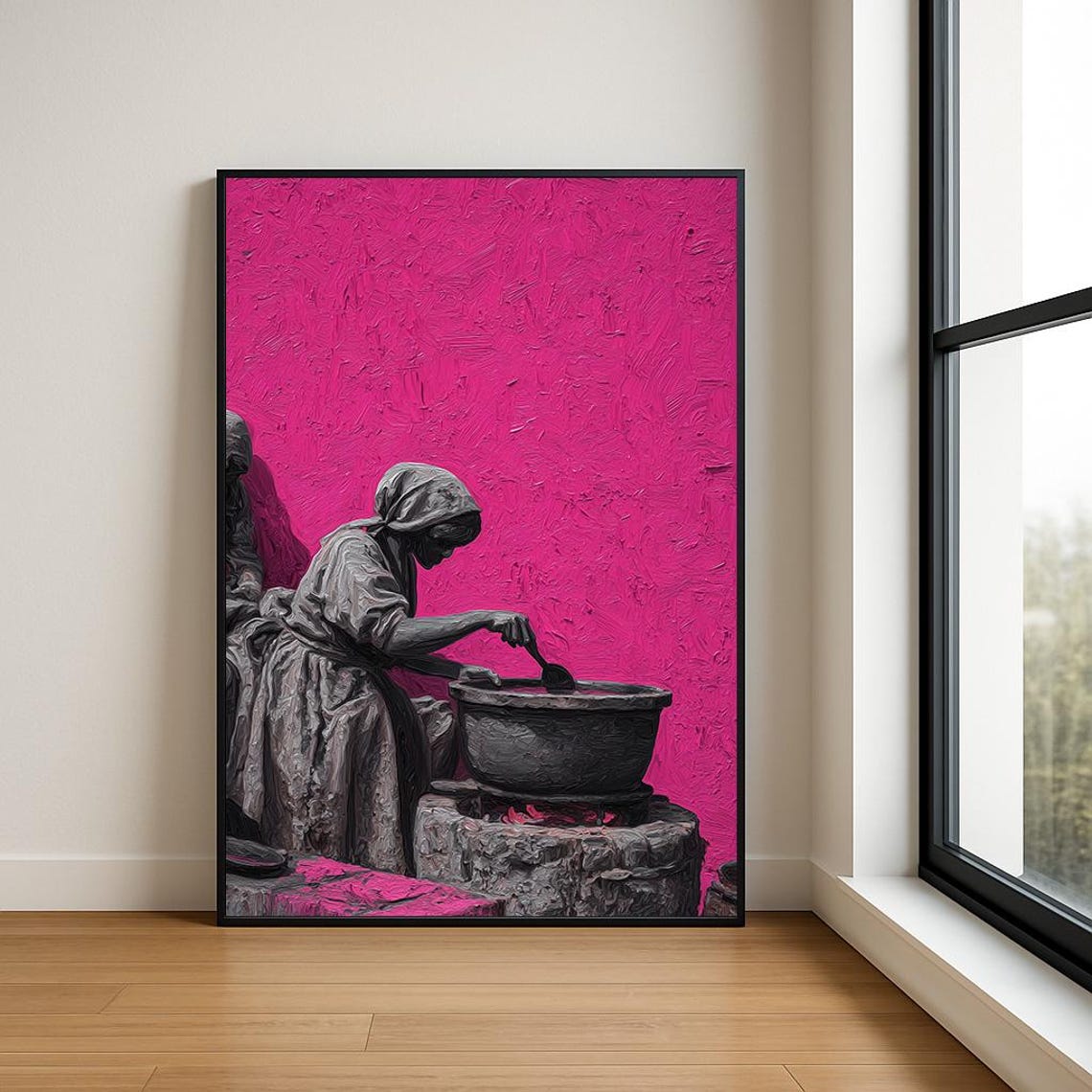 High Resolution Working Woman Oil Painting