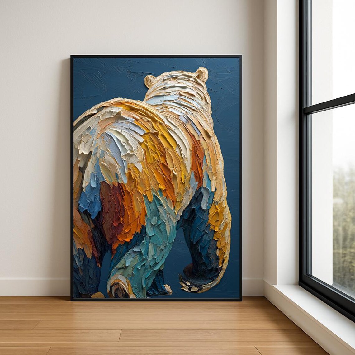 Colorful Bear Art Print Animal Wall