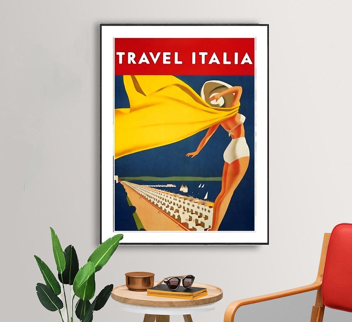 Travel Italia Vintage Travel Poster, Italy Memories - Image 2