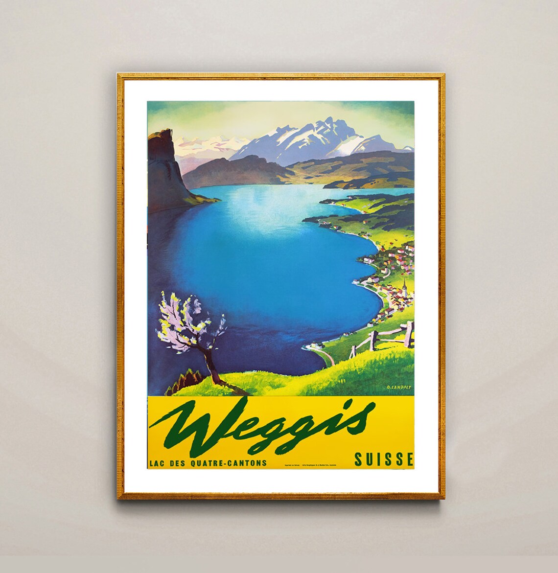Weggis Suisse Vintage Travel Poster, Retro Travel Poster - Image 2