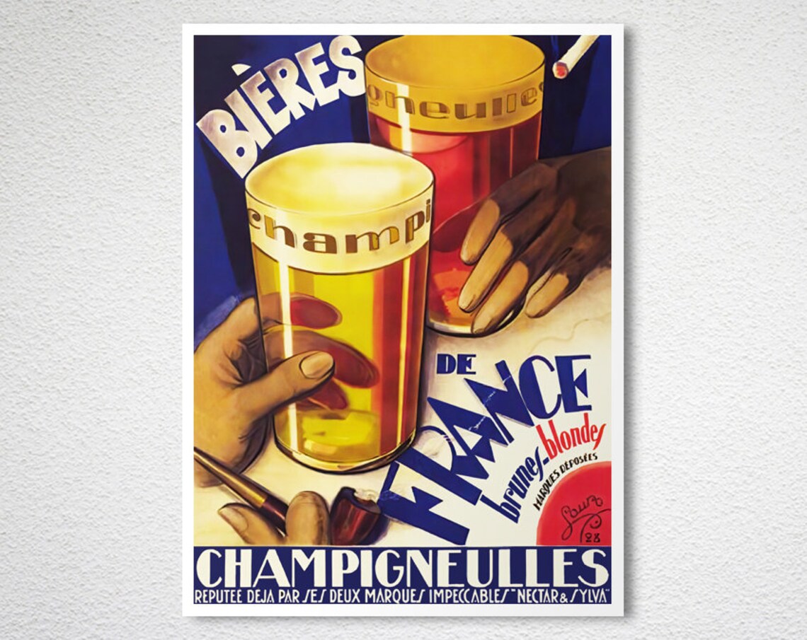 Bieres De France Champigneulles Vintage Travel Poster - Image 2