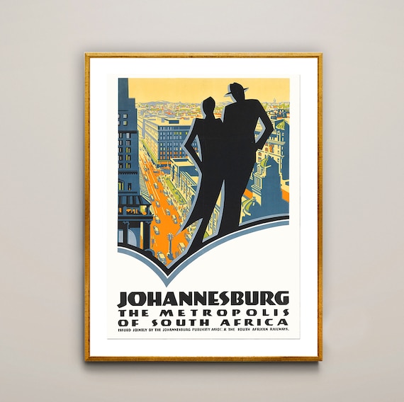 Johannesburg South Africa Vintage Travel Poster Poster Paper Or Gift Idea Wall Decor
