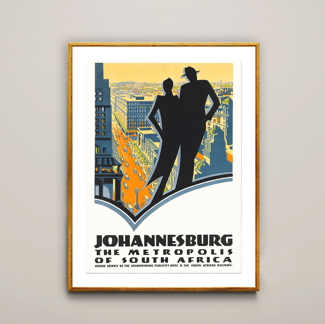 Johannesburg Metropolis of South Africa Vintage Travel Poster