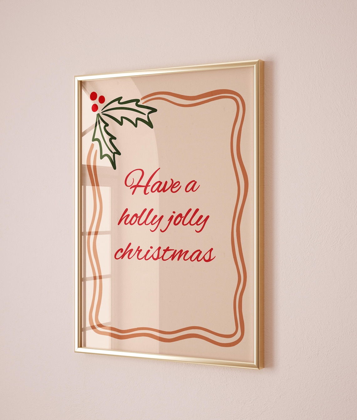 Merry Christmas Holiday Decor, Holly Jolly Poster