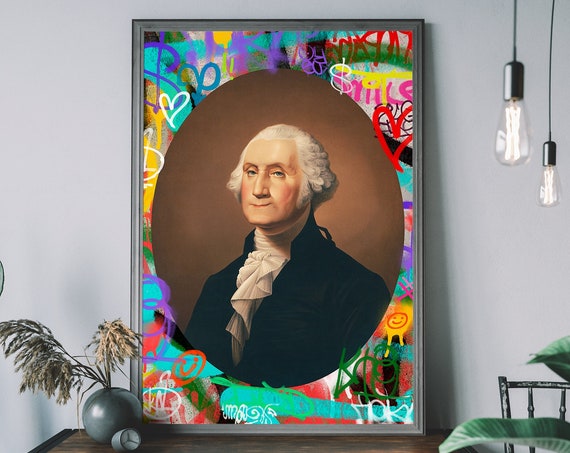 Altered Art Print Renaissance Portrait Painting Funny Wall Urban Street Graffiti Poster