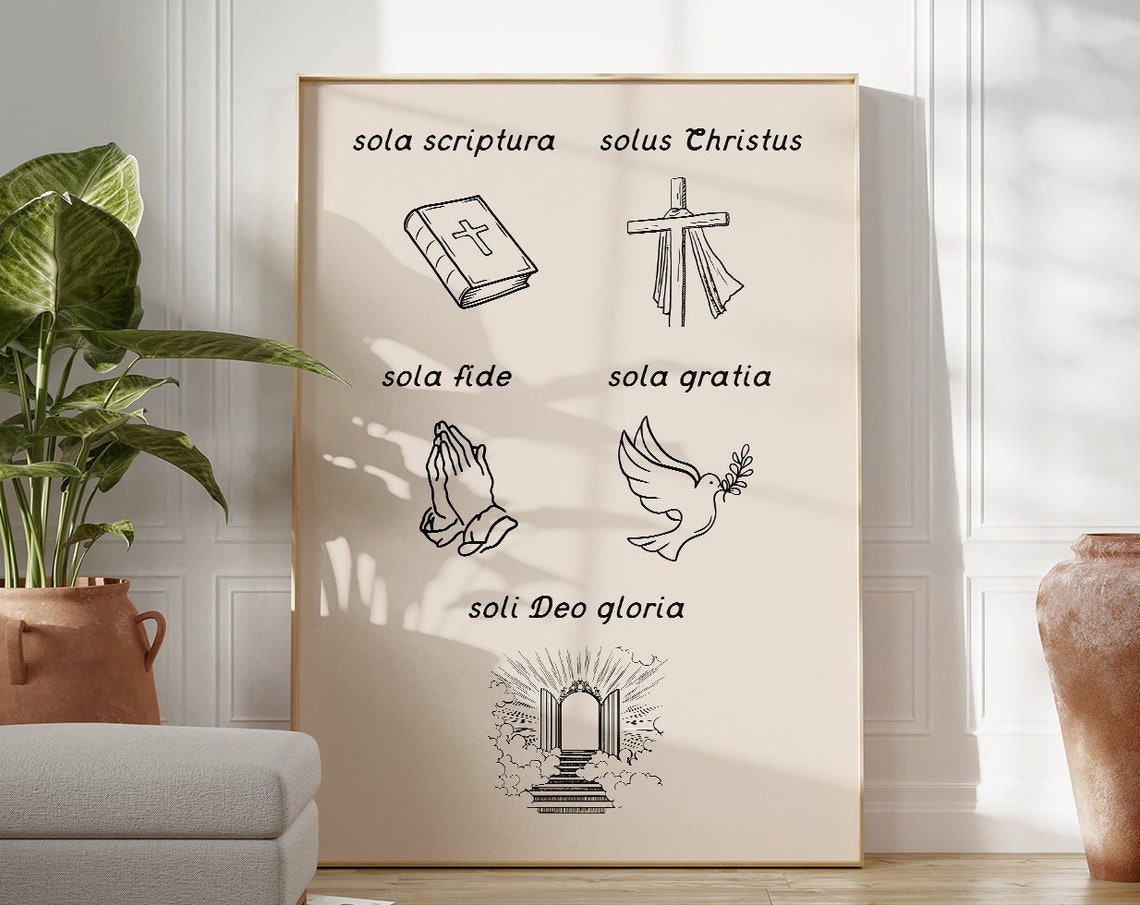 Minimalist Christian Art Christian Art Print Bible Scripture Art Sola Fide Sola Gratia Poster