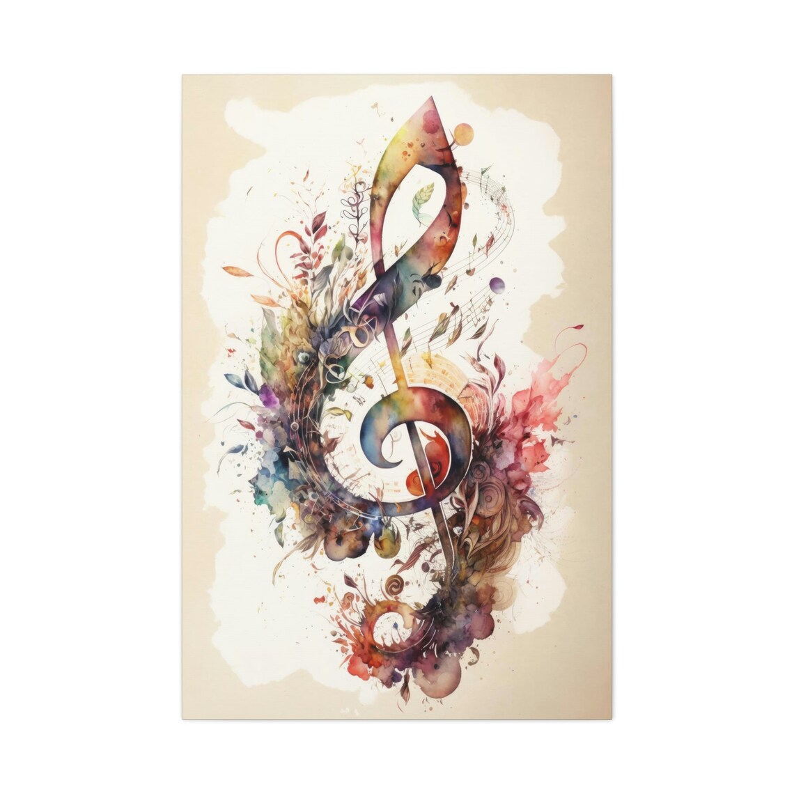 Musical Note Watercolor Art Print, Musician Art