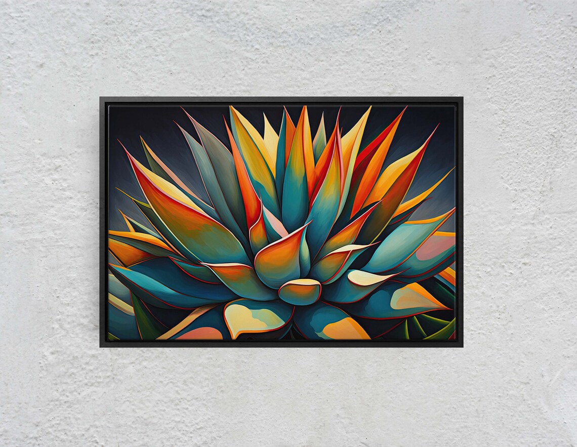 Agave Cactus Modern Colorful Plant Art Print - Image 2