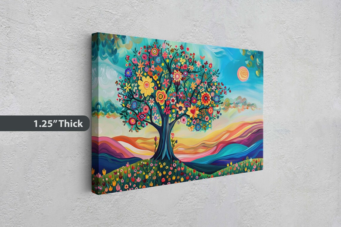 Abstract Tree Rainbow Modern Symbolism Art Print - Image 3