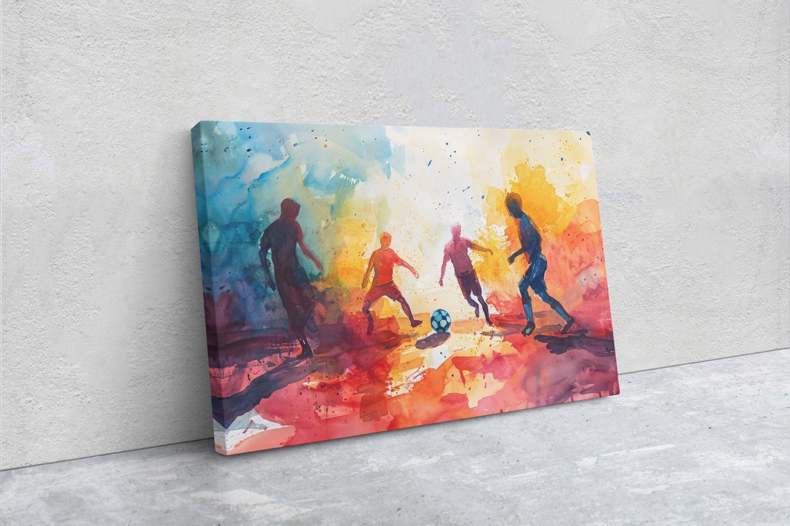 Soccer Painting Watercolor Soccer Football Art Sports Decor Athlete Art Kid Sport Children Soccer - Image 2